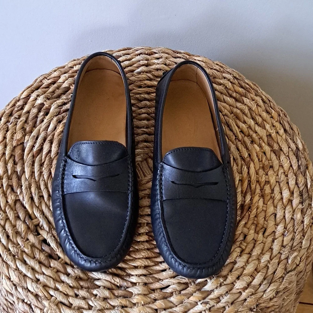 Tod's‎ Mens Gommino Black Leather Driving Penny Loafers 6.5/US7.5